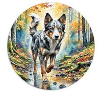 Airedale Terrier 1000 Pièce Jigsaw Puzzles Jeux ÉduChatifs Soulageur De Stress Puzzles Ronds Défi Couleur pour Adultes Et Enfants 1000pcs (67.5x67.5cm)