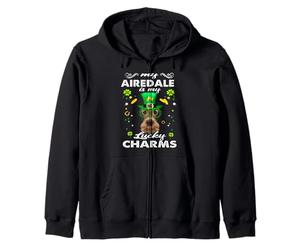 Airedale Terrier is My Lucky Charm St Patricks Day Dogs Sweat à Capuche