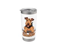 Airedale Terrier, je suis ton chiot fidèle à Shadow Gobelet isotherme en acier inoxydable double paroi
