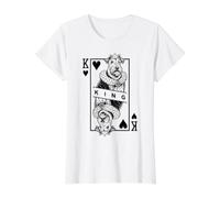 Airedale Terrier King of Hearts Amusant pour Les Amateurs De Chiens, Pop Art T-Shirt Graphique avec Valeur, Femme, Blanc, L