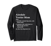 Airedale Terrier Mom Definition Funny Waterside Dog Owner Manche Longue