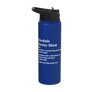 Airedale Terrier Mom Definition Funny Waterside Dog Owner Stainless Steel Insulated Water Bottle