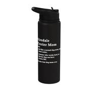 Airedale Terrier Mom Definition Funny Waterside Dog Owner Stainless Steel Insulated Water Bottle