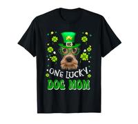 Airedale Terrier One Lucky Dog Mom Funny St Patrick's Day T-Shirt