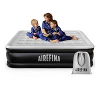 Airefina Matelas Gonflable 2 Personnes, Lit Gonflable avec Pompe Intégrée, Gonflage Rapide en 3 Minutes, Confortable et Durable, Adapté à la Maison, Matelas Gonflable -152x203x46cm