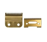 AIRERA Ensemble de Lames de Rechange Réglables à 2 Trous #1006, 1 Lames Fixes en acier au Carbone, 1 Lame Mobile en acier au Carbone, compatible avec Tondeuses à Cheveux Wahl 5 Star Super Taper(Or)