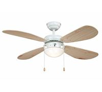 AireRyder Classic Ventilateur de plafond, blanc, pâles pin, avec éclairage, diamètre 105 cmpin blanc