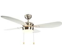 aireRyder Classic - Ventilateur de Plafond Silencieux Nickel Brossé & blanc - 3 Vitesses, Modes Été/Hiver, Installation Facile sur Plafond Inclinés - Design Intemporel pour Salon, Chambre, Bureau