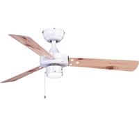 AireRyder Ventilateur de plafond avec éclairage et interrupteur à tirette Cyrus 107 cm, Métal, Blanc, 107 x 107 x 39 cm 55watts 240volts FN44477N