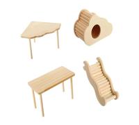 Aires de jeux en bois naturel non traité pour petits animaux avec bords à mâcher sûrs pour hamsters actifs et gerbilles
