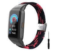 AireWiki Bracelet Tressée Pour Huawei Band 6 / Honor Band 6 Bracelet, Bracelets de Remplacement Réglable Extensible Nylon élastique Compatible avec Huawei Band 6 / Honor Band 6 (K)