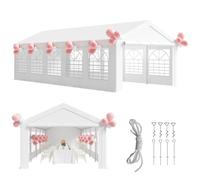Airfish Tente de Reception 4x10 Imperméable, Résistante au Froid, Tonnelle de Jardin Exterieur UV 50+, Barnum pour Fête de Jardin, Fête de Vacances sous, Mariage Chapiteau, Blanc
