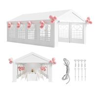 Airfish Tente de Reception 4x8 Imperméable, Résistante au Froid, Tonnelle de Jardin Exterieur UV 50+, Barnum pour Fête de Jardin, Fête de Vacances sous, Mariage Chapiteau, Blanc
