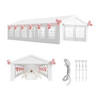 Airfish Tente de Reception 6x12 Imperméable, Résistante au Froid, Tonnelle de Jardin Exterieur UV 50+, Barnum pour Fête de Jardin, Fête de Vacances sous, Mariage Chapiteau, Blanc
