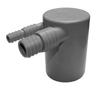 Airfit Double angle de raccordement pour machine à laver et sèche-linge à condensat DN 40 gris