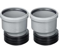 Airfit Manchon plug-in externe en polypropylène pour tubes à partir de 100 mm de diamètre intérieur - Dimensions DN 110 x 110 mm - Gris (Lot de 2)