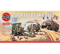 AIRFIX A01305V Canon De Campagne 25 Pdr 1/76 Vintage Classic, Kit Quad