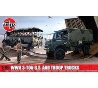 Airfix Maquette Camions 3 t 4x4 Service général et Troupes – Seconde Guerre mondiale – 1/76 – A03306A