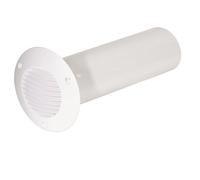 Airflow® Kit de conduit mural creux - 100 mm de diamètre x 350 mm de long - Conduit plastique rigide avec grille blanche et vis - Hermétique, facile à installer