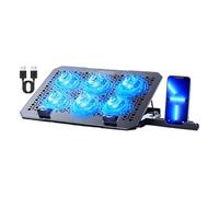 Airflow Stand - Adjustable Laptop Cooling Pad with Fan | Ergonomic Notebook Holder for Desk Work, Meetings, and Travel with Lightweight Design & Height Settings for Bedroom Home Productivity Comfort