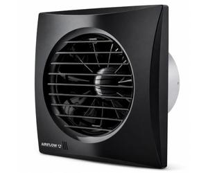 Airflow Ventilateur de salle de bain avec activation par interrupteur lumière - Ø 100 mm - 27 l/s - 7,5 W basse consommation - SFP 0,27 W/l/s - Air Quiet 100 B Noir