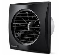 Airflow Ventilateur de salle de bain avec minuterie réglable de 2 à 30 minutes - Ø 100 mm - 27 l/s - 7,5 W basse consommation - SFP 0,27 W/l/s - Air Quiet 100 T Noir