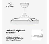 AirFold | Ventilateur de plafond intelligent | Pales rétractables | Lumière LED à intensité variable | Connecté D