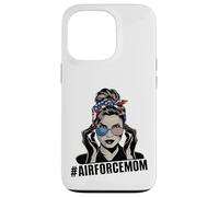 Airforce Mom Apparel American Messy Chignon Cheveux Airforce Mom Coque pour iPhone 13 Pro