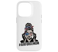 Airforce Mom Apparel American Messy Chignon Cheveux Airforce Mom Coque pour iPhone 14 Pro