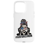 Airforce Mom Apparel American Messy Chignon Cheveux Airforce Mom Coque pour iPhone 15 Pro Max