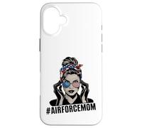 Airforce Mom Apparel American Messy Chignon Cheveux Airforce Mom Coque pour iPhone 16 Plus