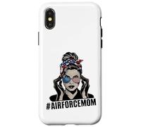 Airforce Mom Apparel American Messy Chignon Cheveux Airforce Mom Coque pour iPhone X/XS