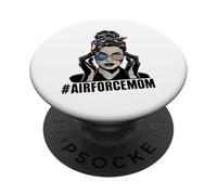 Airforce Mom Apparel American Messy Chignon Cheveux Airforce Mom PopSockets PopGrip Adhésif