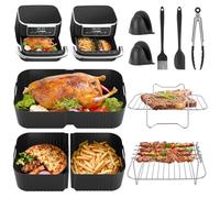 Airfryer Accessoires pour friteuse à air chaud en silicone - Grille de cuisson, moule à gâteau, moule à pain, insert en silicone pour friteuse à air chaud Ninja AF500 AF400 AF350 Accessoires Air Fryer