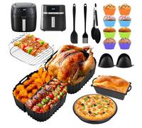 Airfryer Accessoires pour Russell Hobbs XXL 8 l 8,3 L/Philips 2000 série 6,2 l (NA230/00), friteuses à air chaud, moule en silicone, kit d'accessoires, grille de cuisson, moule à gâteau, pain pour