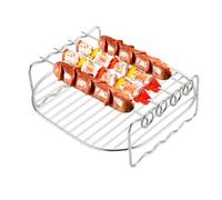 Airfryer Grill Rack - 8in Stainless Steel Double Layer Tray, Multi Purpose Cooking Stand, Durable Baking Holder, Heat Resistant Design | Air Fryer Accessories for Steaming Roasting Oven Kitchen