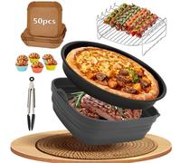 Airfryer Lot de 11 accessoires pour friteuse Philips Airfryer XXL 7,2 L-7,3 L, XL 6,2 L, Cosori Turboblaze, Ninja, Tefal, Cecotec, etc., MUEZDUR sans BPA, avec papier sulfurisé et moule en silicone
