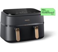 Airfryer PHILIPS NA352/00 Friteuse sans huile double panier Noir/Doré, Série 3000 9L (3+6L)