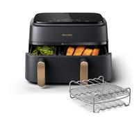 Airfryer PHILIPS NA352/04 Série 3000 Double bac 9,0L + grille 2 niveaux