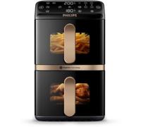 Airfryer PHILIPS NA462/70 Friteuse sans huile Vertical Duo Noir/Cuivre, Série 4000 10L (5+5L)