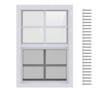 AIRGBW Fenêtres pour poulailler avec écrans, fenêtre extérieure de rechange en aluminium pour cabane de jeux, fenêtres coulissantes pour serre (taille 61 x 91,4 cm, 1 pièce)