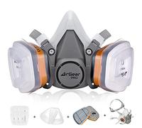 AirGearPro M-500 Masque de Protection Respiratoire Réutilisable, Anti poussière, Anti gaz avec Filtres pour Peinture, Travaux, Bricolage, Ponçage