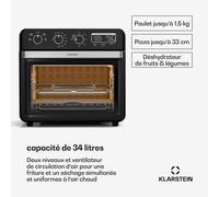 Air Glaze friteuse à air chaud | 2000 watts | 34 litres | fenêtre panoramique | set d'accessoires inclus