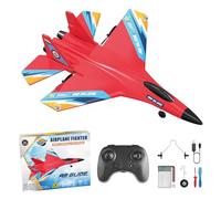 AirGlide Avion de Chasse Télécommandé SU-35 - Jouet pour Enfant - Nez Anti-Collision Incassable - Avion Rc radiocommandé Flexible et Indestructible - Planeur Facile à Piloter 2,4 GHz (Rouge)