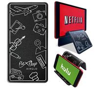 AIRGLO Essentiels de voyage en avion pour téléphone portable à rabat flexible et support de tablette flexible pour bureau, lit, tapis de course, maison et avion en vol - Accessoires de voyage