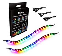 airgoo Bande LED RVB adressable, 35 x 1 x 0,3 cm, revêtement en silicone transparent, pour en-tête argb 5 V à 3 broches ou contrôleur AG-DRGB16 SignalRGB (non inclus), aimants intégrés, facile à