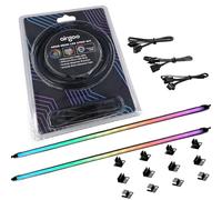 Airgoo Ruban LED RGB adressable néon pour PC, tube diffusé en caoutchouc de silicium diffusé de 40 x 1,4 x 0,7 cm, pour en-tête argb 5 V à 3 broches, livré avec supports magnétiques, emballage blister