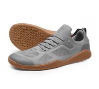 AIRHAS Chaussures Pieds Nus pour Homme Zero Drop Wide Toe Box Minimaliste Gym Shoes for Men Deadlift Cross Training Sneakers, Gris foncé/Gomme, 43 EU