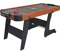 Airhockey pour enfants + table de jeu MDF + jeu familial airhockey marron 152x74x80cm