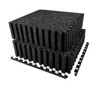 AIRHOP 24 Tapis 60x60x1,4 cm Tapis de Fitness d'Équipement avec Surface en Caoutchouc Robuste et Épais, Tapis de Protection de Sol en Puzzle pour Salle de Sport et Domicile